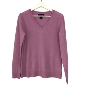 Tahari 100% Cashmere Pink V Neck Sweater Medium